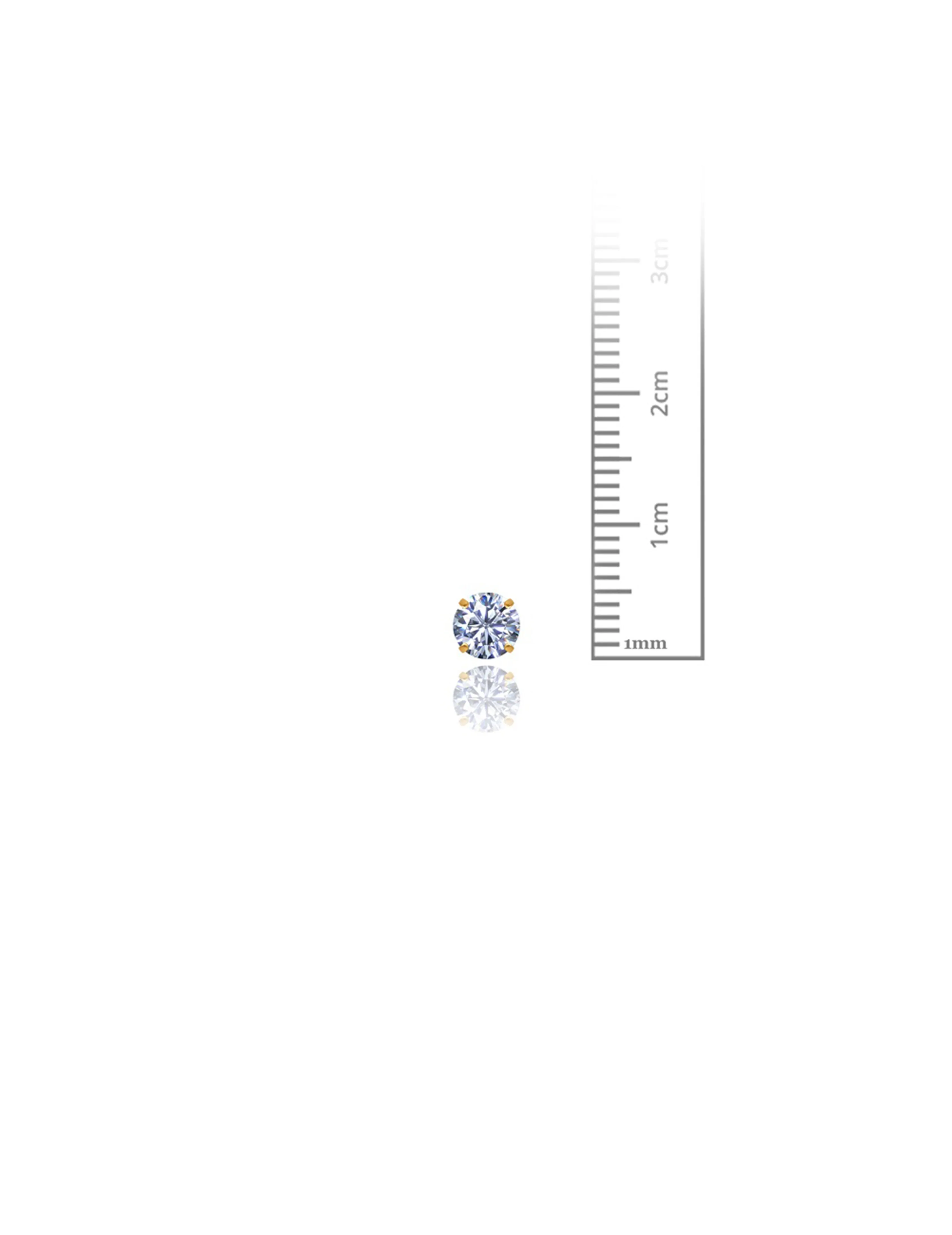 14K Yellow Gold 5MM Round CZ Pushback Stud Earrings