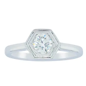 18ct White Gold .51ct Diamond Windsor Ring