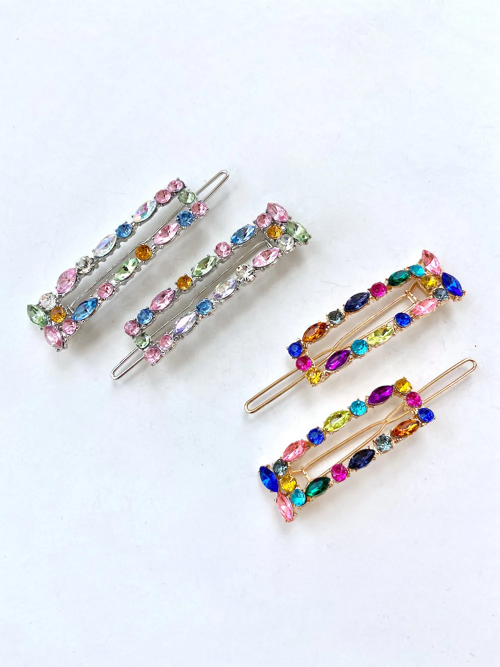 2pc Rainbow Gems Petite Barrette Set