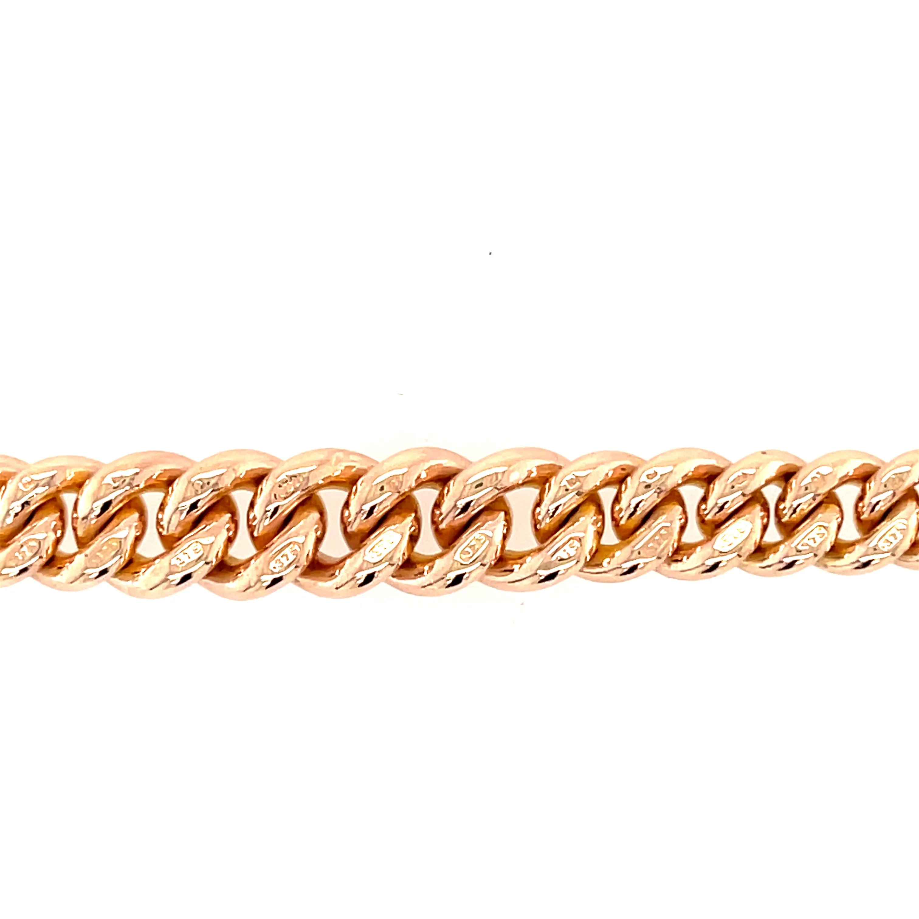 9ct Rose Gold 8.5" Graduated Antique Albert Bracelet - 28.40g