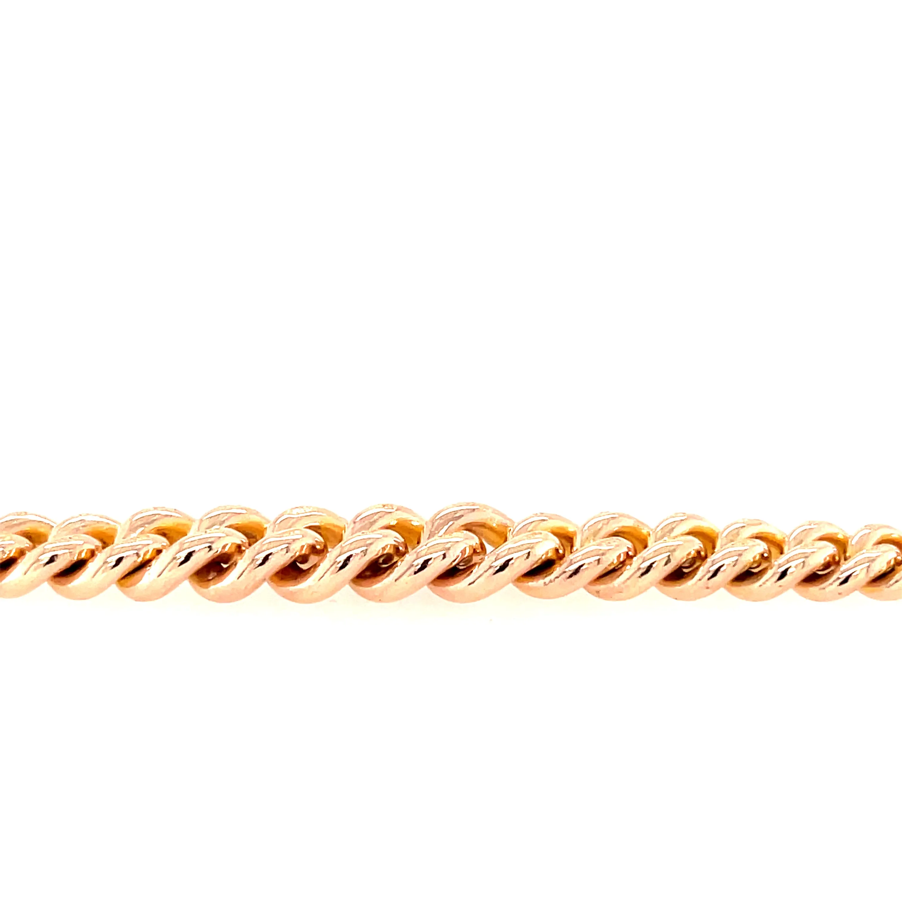 9ct Rose Gold 8.5" Graduated Antique Albert Bracelet - 28.40g