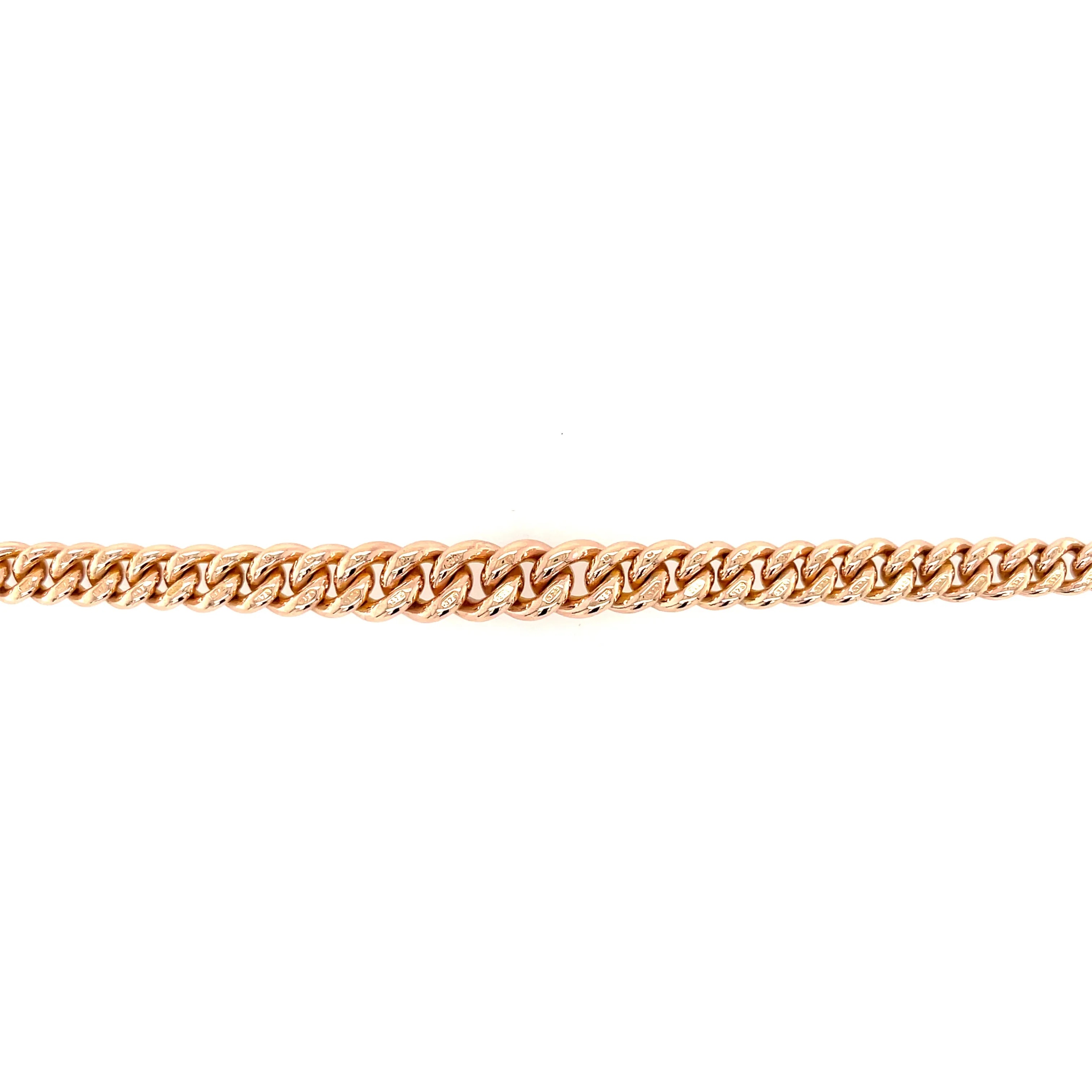 9ct Rose Gold 8.5" Graduated Antique Albert Bracelet - 28.40g