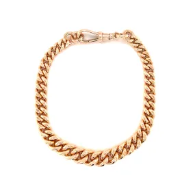 9ct Rose Gold 8.5" Graduated Antique Albert Bracelet - 28.40g