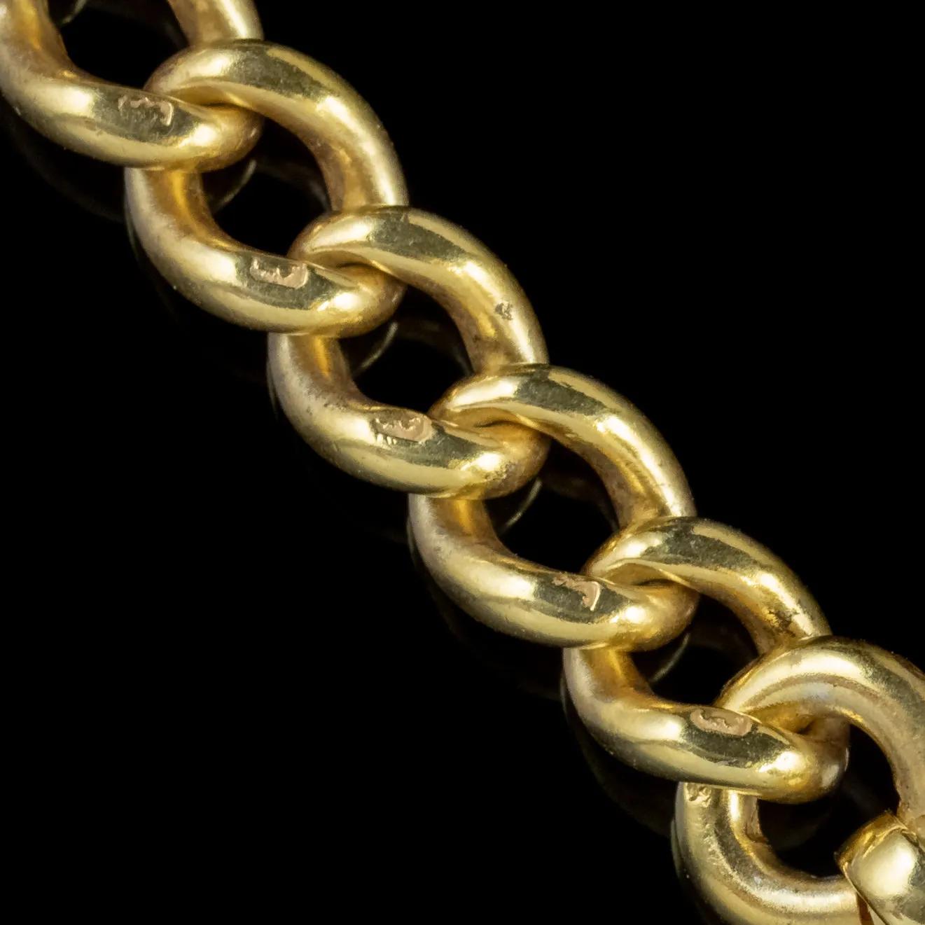Antique Victorian Albert Chain 18Ct Gold On Sterling Silver Circa 1900