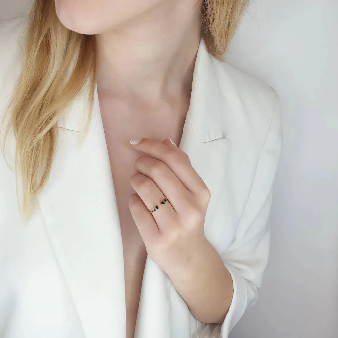 Black Diamond Open Ring
