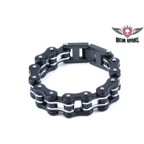 Black Stainless Steel Motorcycle Chain Bracelet