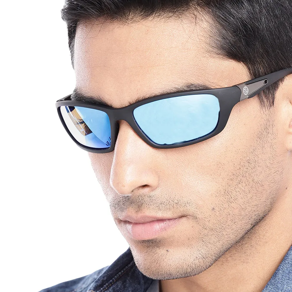 Carlton London Premium Black Toned Polarised And Uv Protected Lens Sports Sunglasses For Men