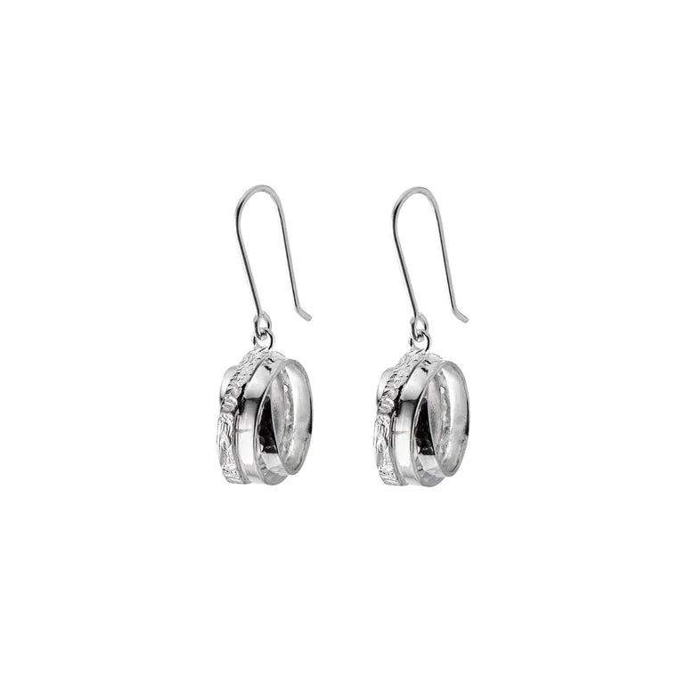 Chris Lewis Sterling Silver Wound Drop Earrings - 10