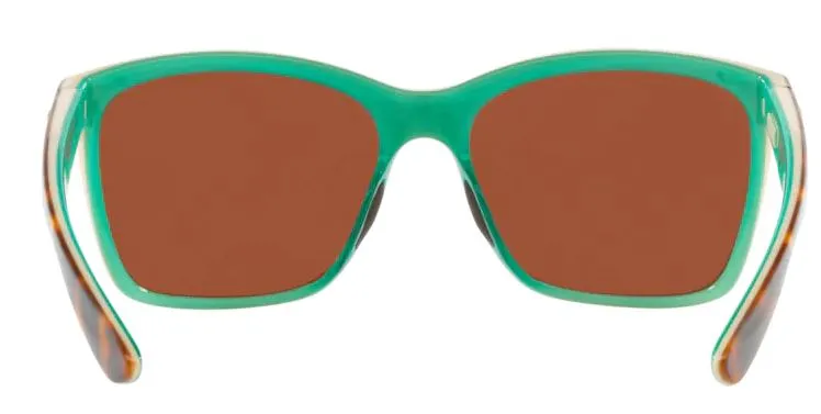 Costa Del Mar Womens Anaa Shiny Retro Tort/Cream/Mint Frame - Green Mirror 580 Plastic Lens - Polarized Sunglasses