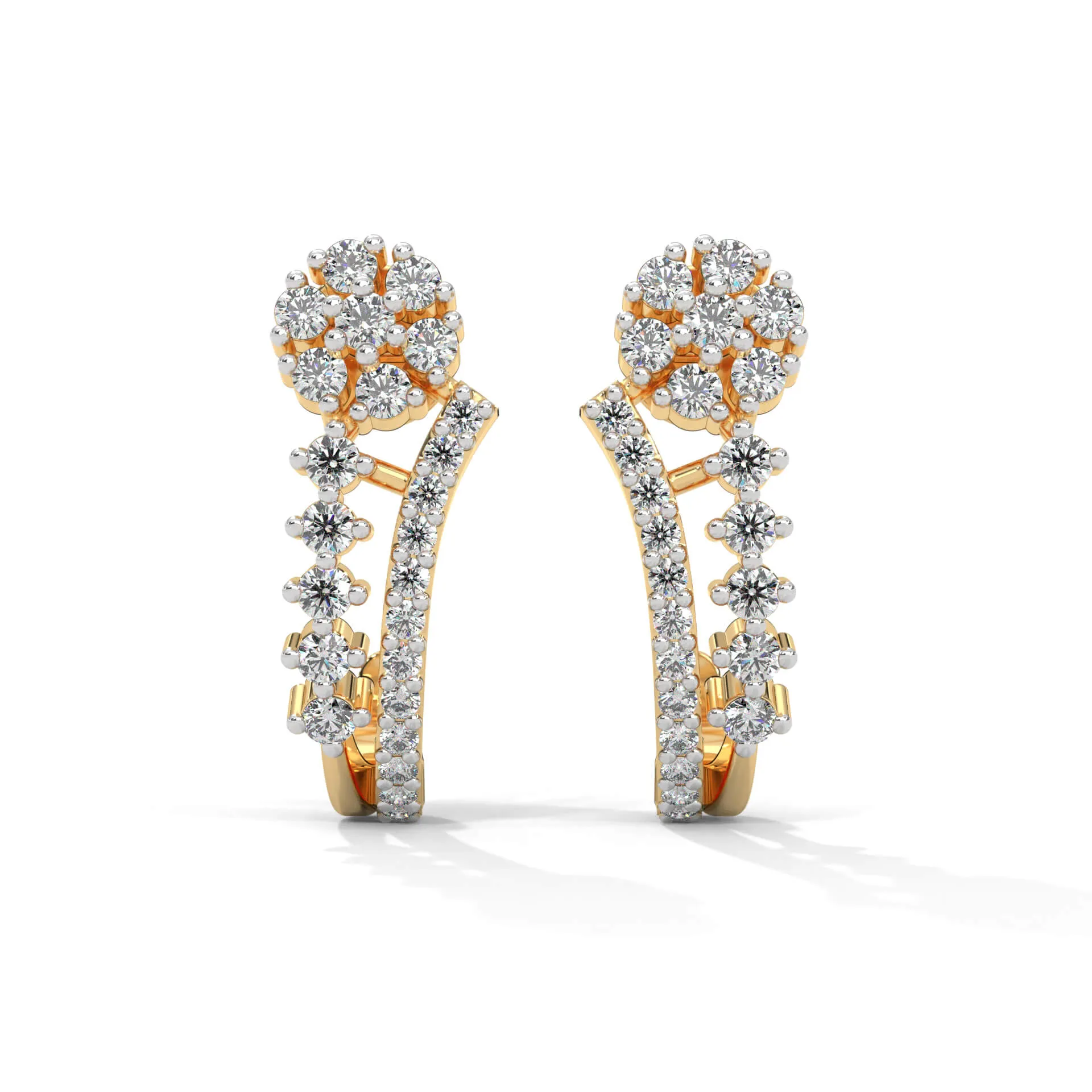 Ella Silver Hoop Earrings | 22KT Gold Vermeil
