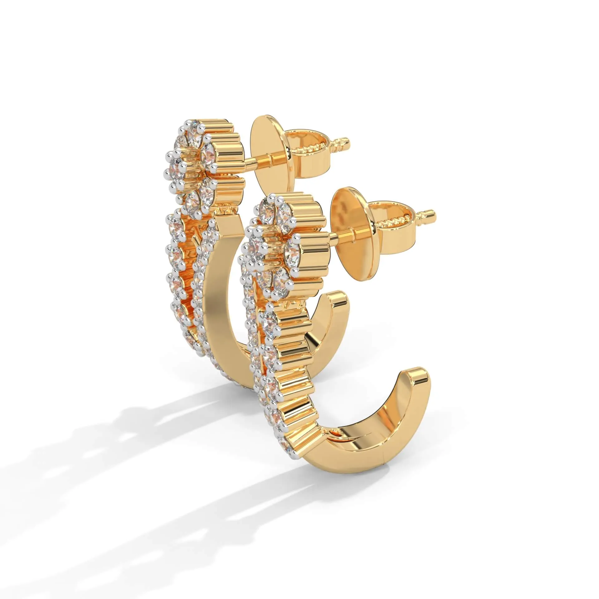 Ella Silver Hoop Earrings | 22KT Gold Vermeil