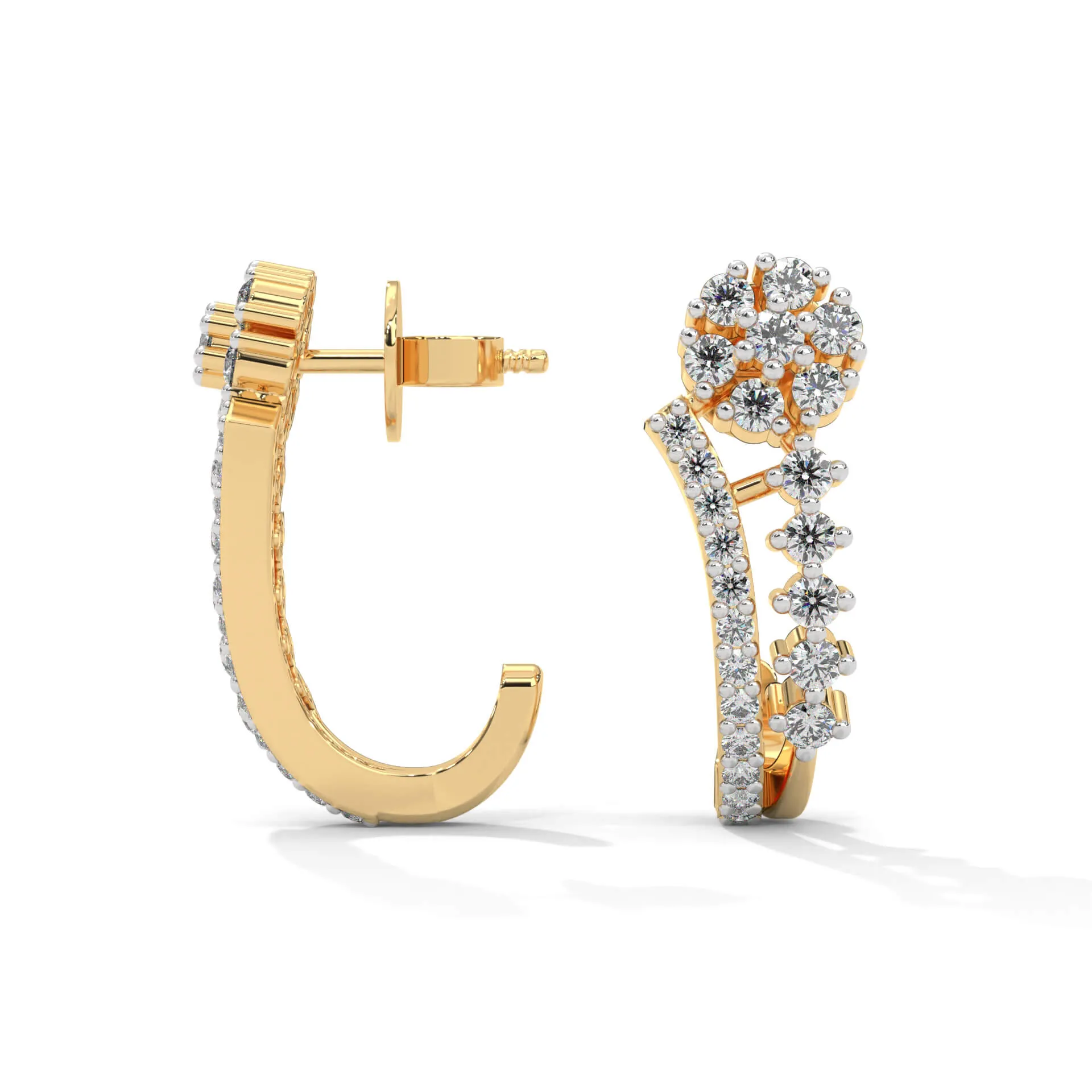 Ella Silver Hoop Earrings | 22KT Gold Vermeil