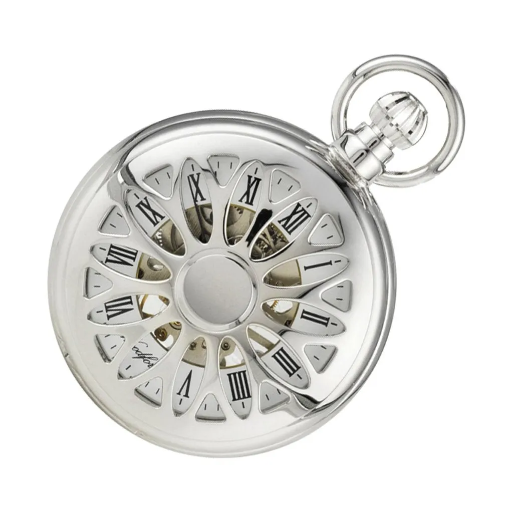 Filagree Skeleton Chrome Pocket Watch CHR1052