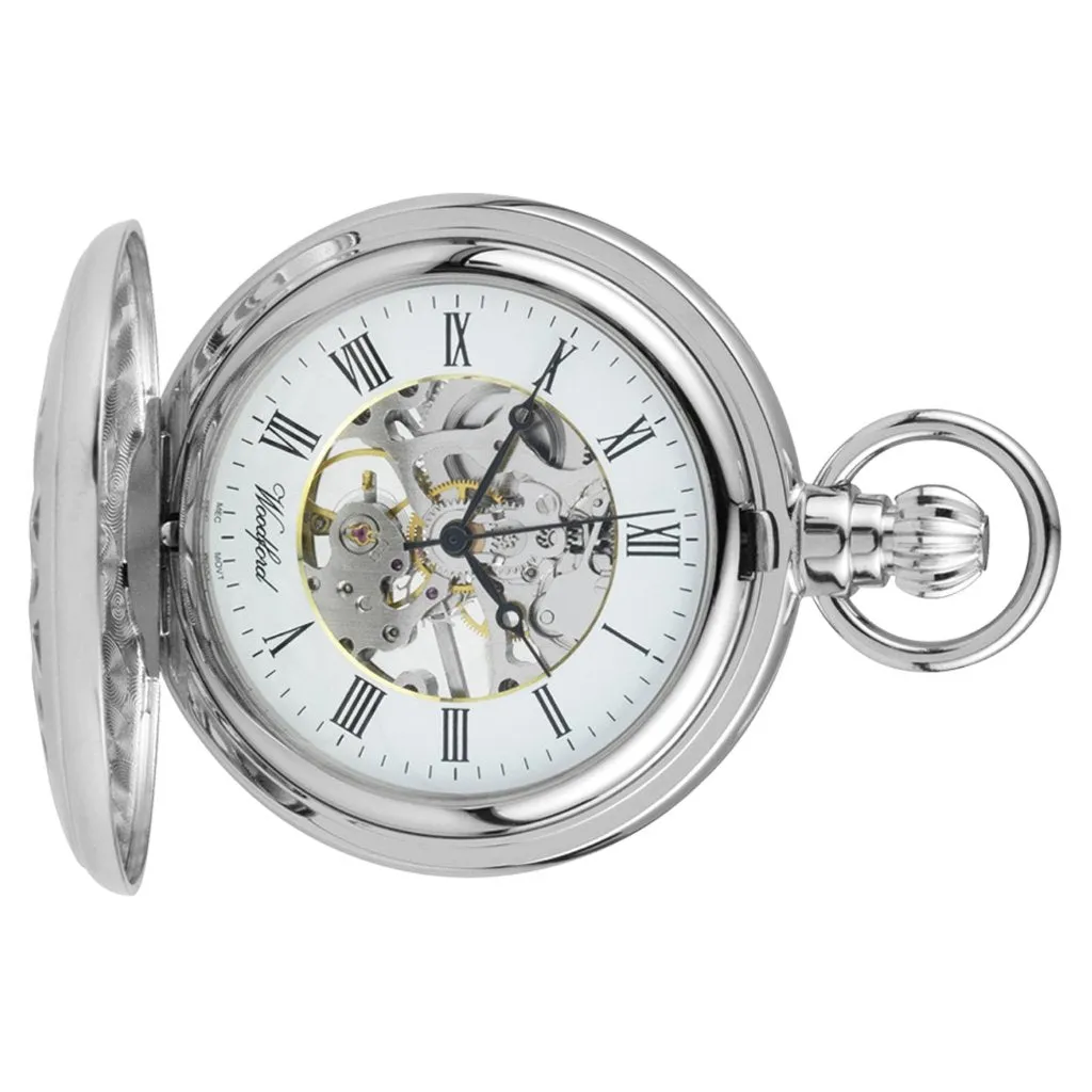 Filagree Skeleton Chrome Pocket Watch CHR1052