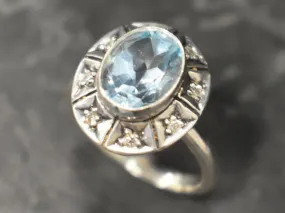 Genuine Topaz Ring - Vintage Topaz Ring - Blue Topaz Ring