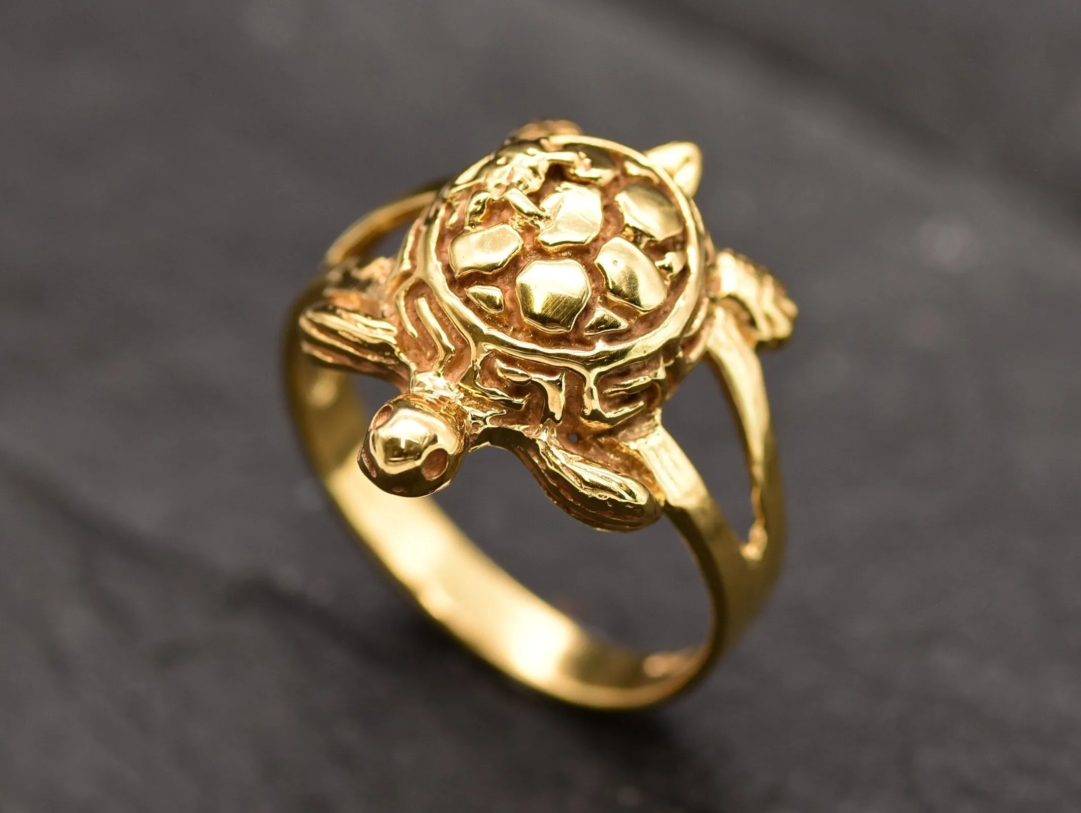 Gold Turtle Ring - Small Turtle Ring, Animal Lover Ring