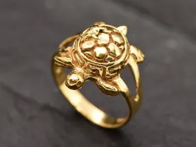 Gold Turtle Ring - Small Turtle Ring, Animal Lover Ring