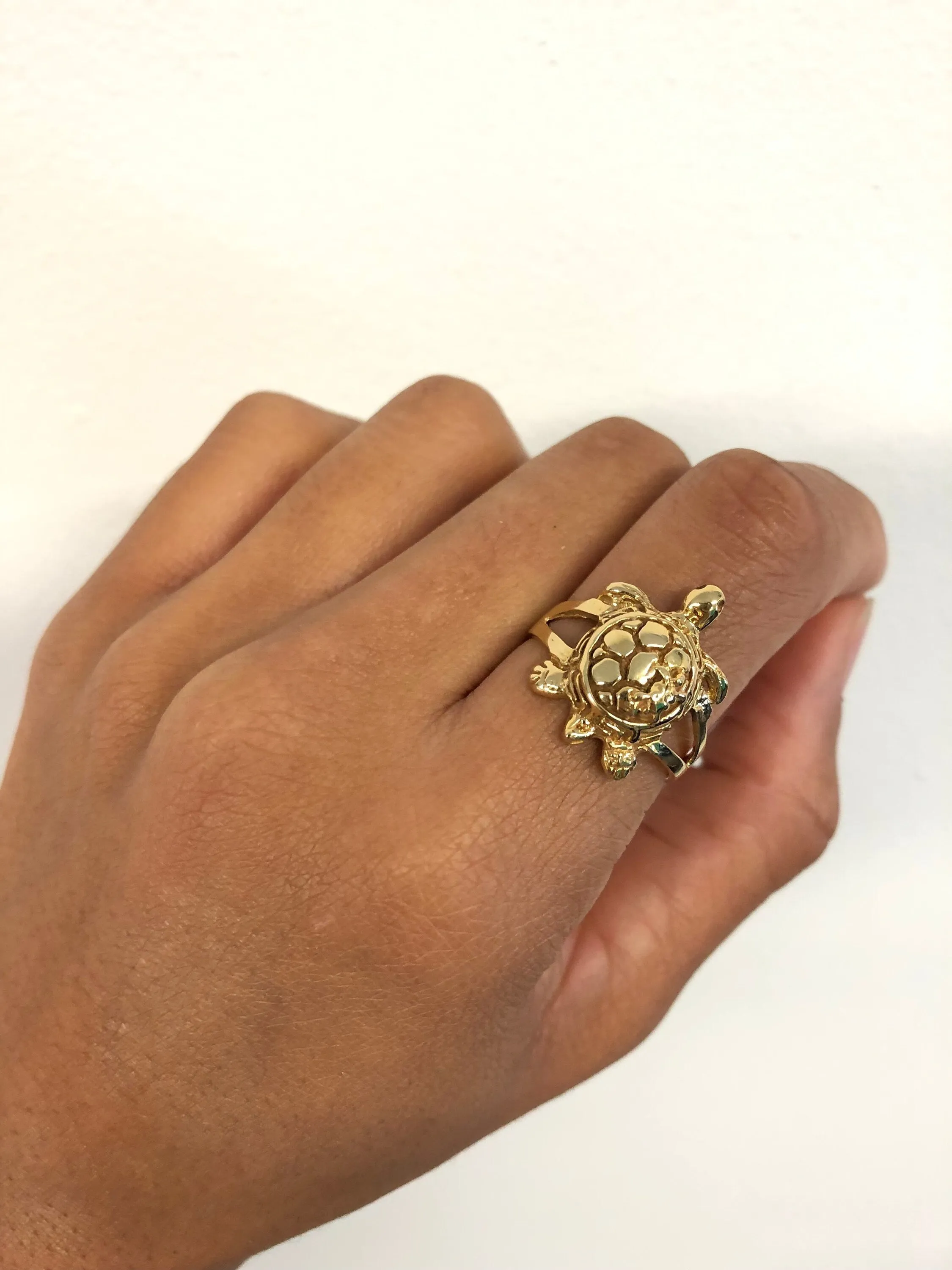 Gold Turtle Ring - Small Turtle Ring, Animal Lover Ring