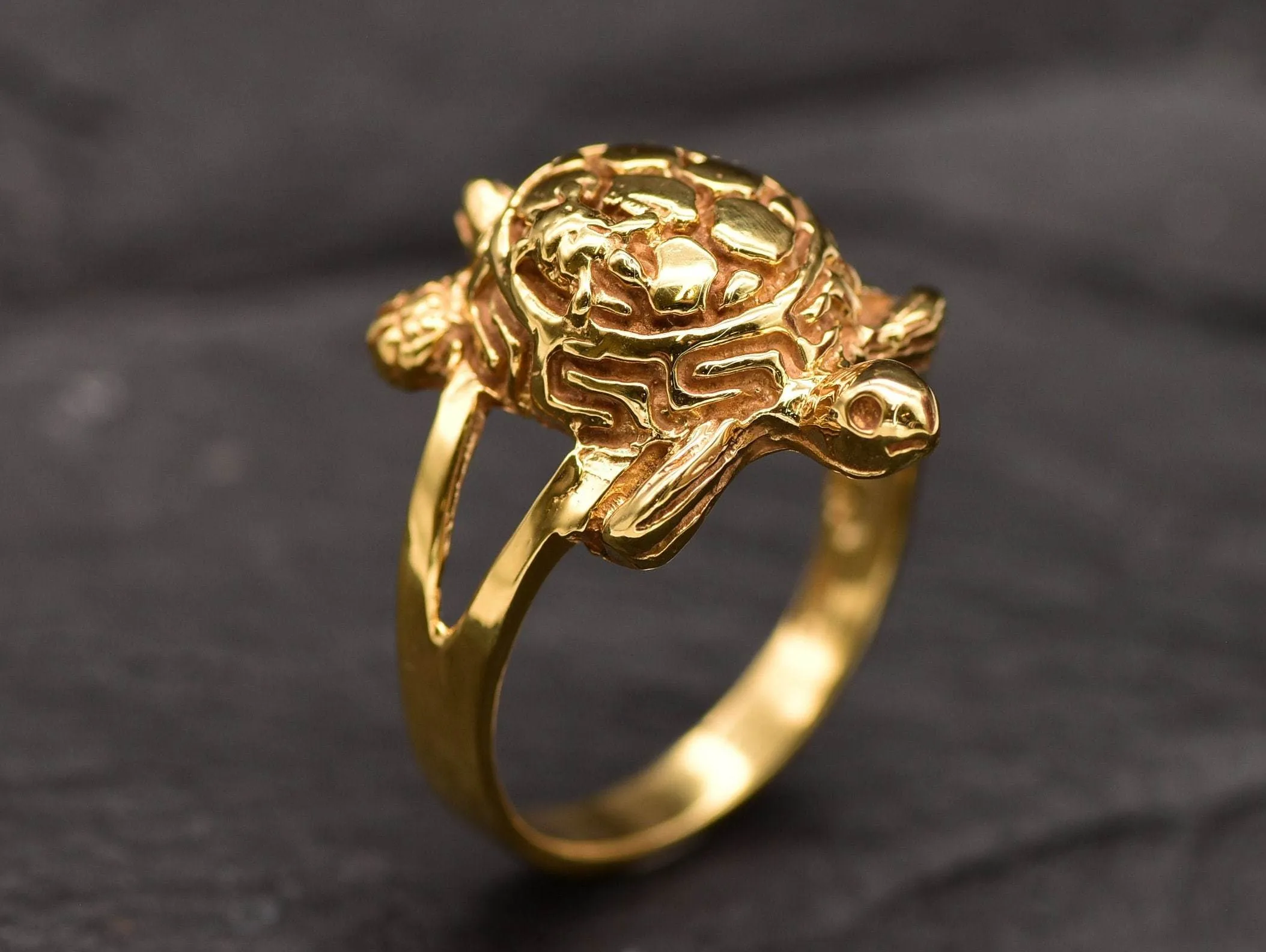 Gold Turtle Ring - Small Turtle Ring, Animal Lover Ring