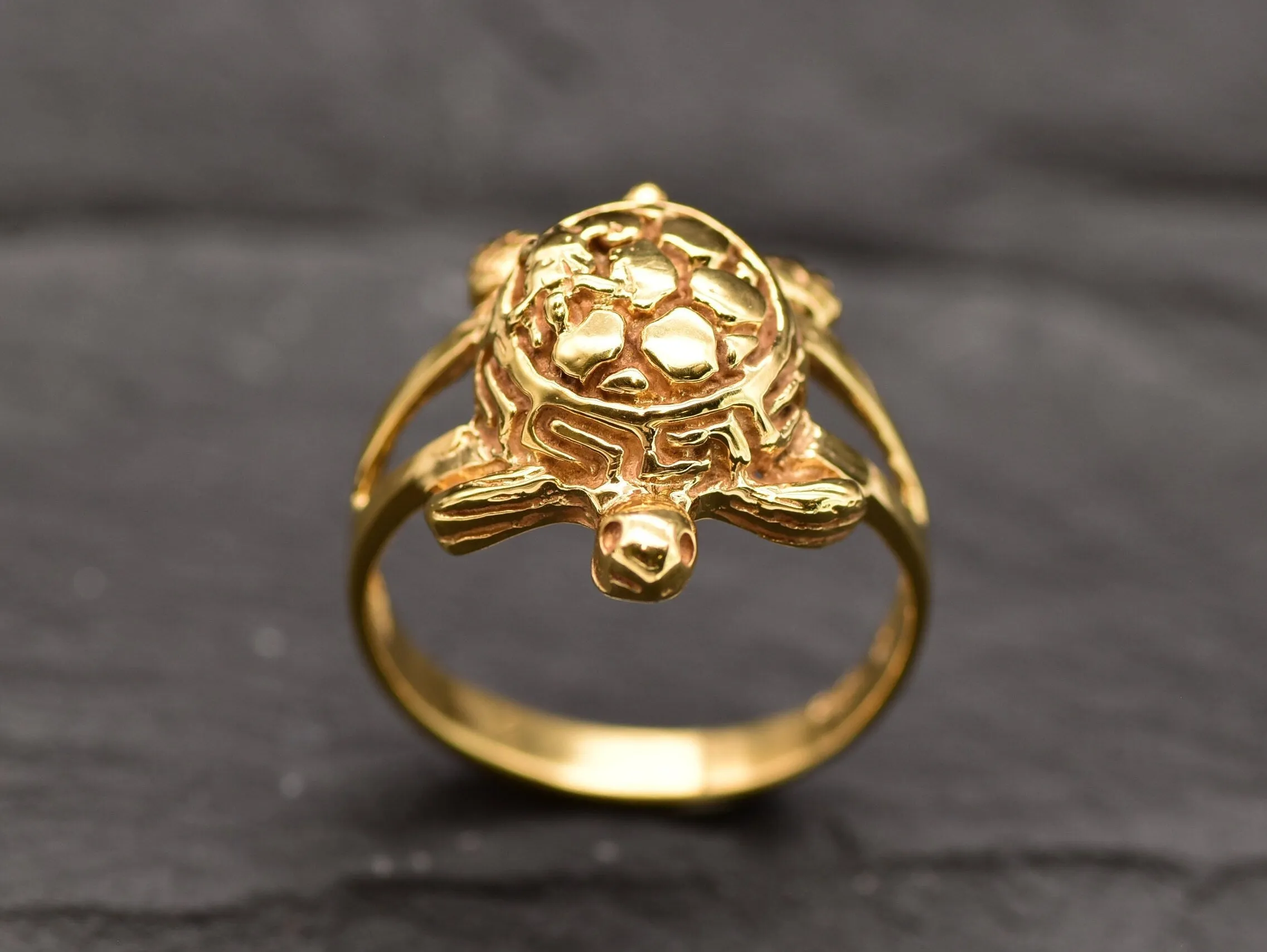 Gold Turtle Ring - Small Turtle Ring, Animal Lover Ring