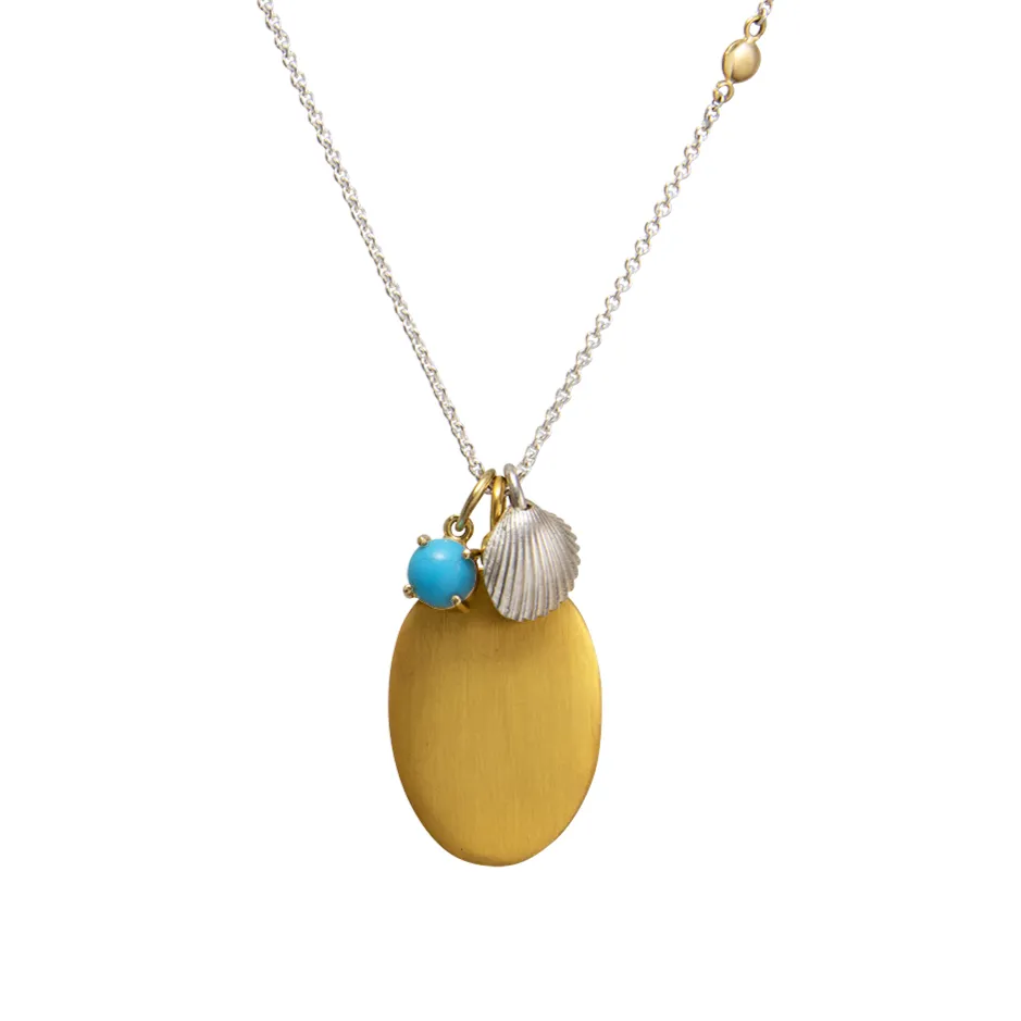 HANDMADE WITH LOVE SHELL PENDANT