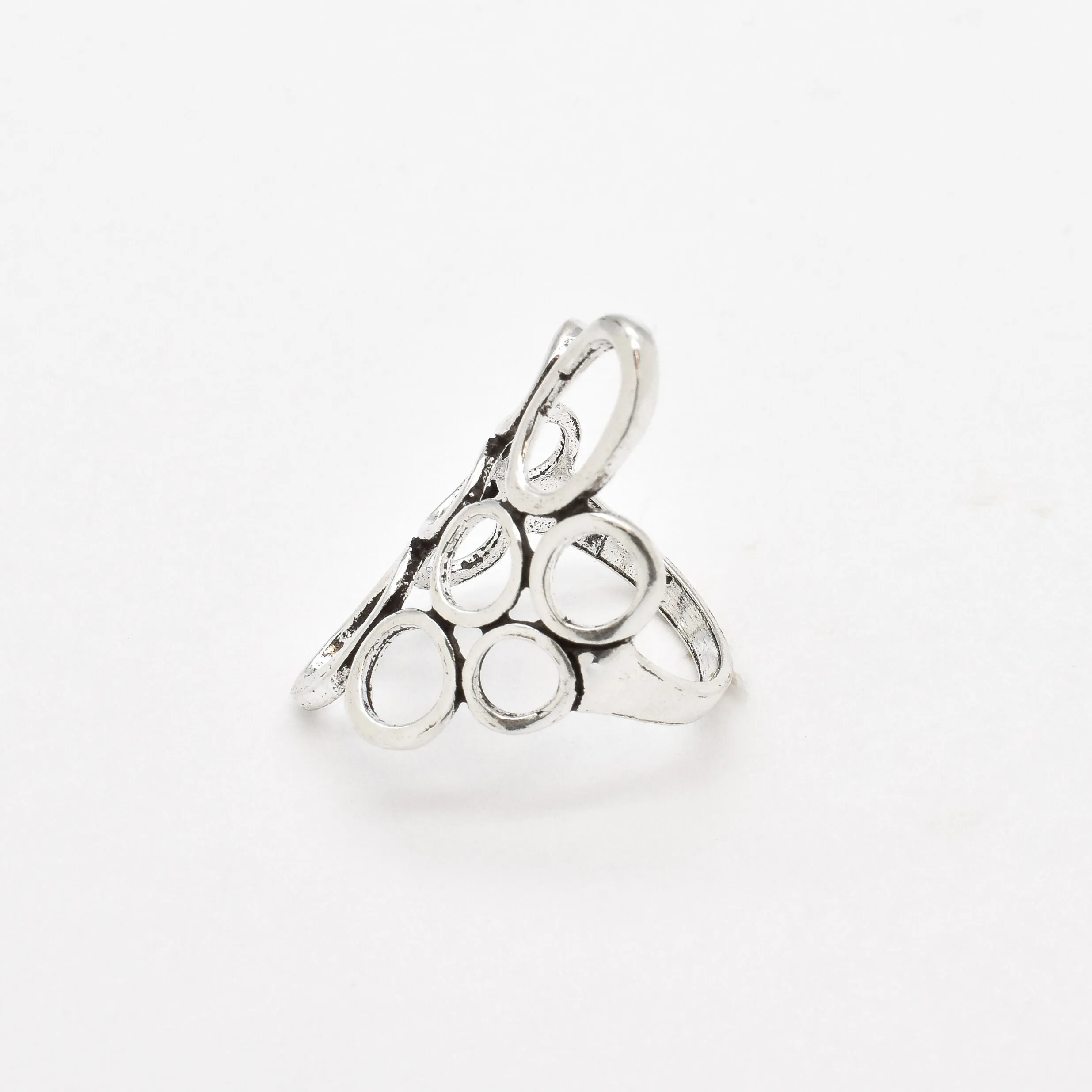 Large Bubble Ring - Artistic Silver Ring - Statement Silver Ring
