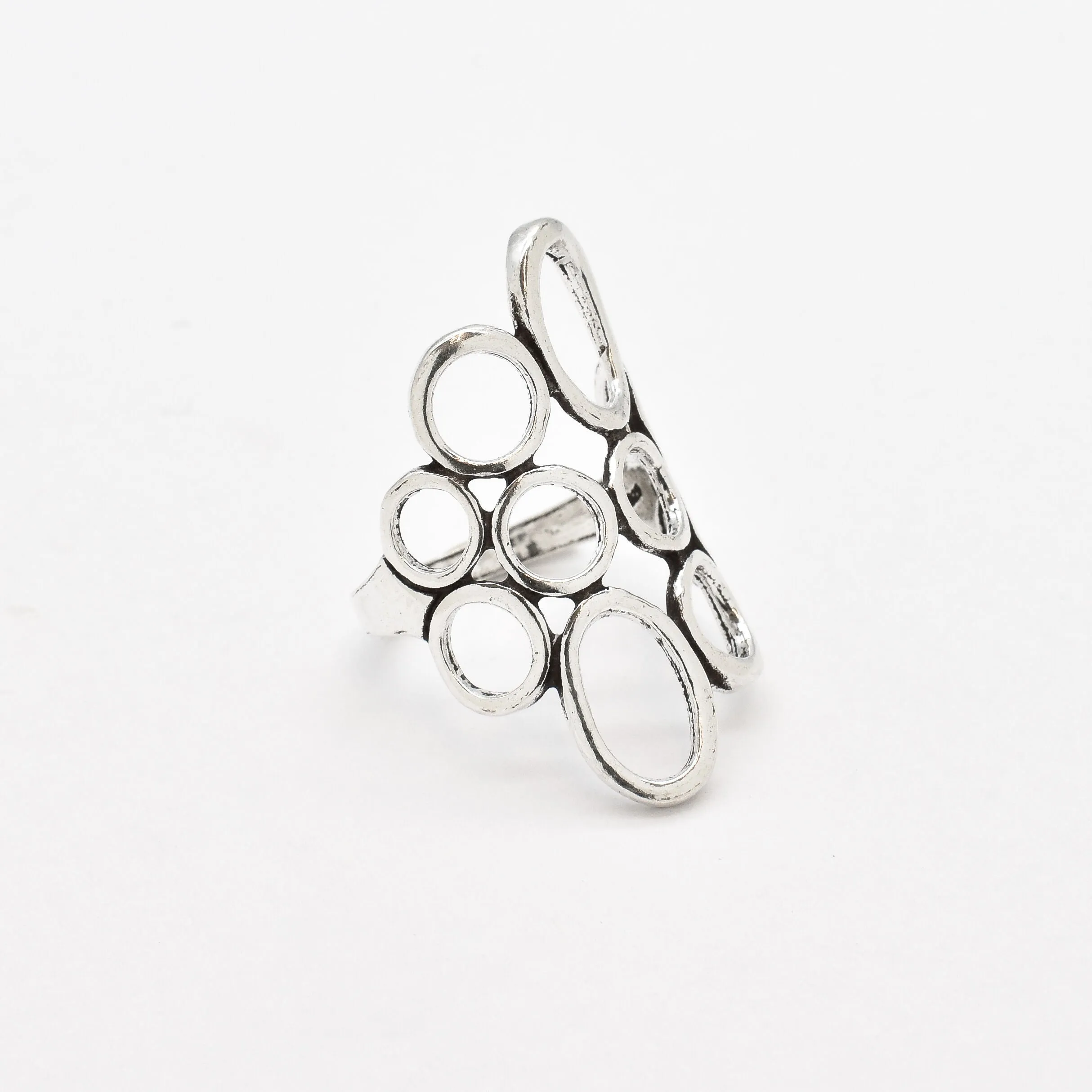 Large Bubble Ring - Artistic Silver Ring - Statement Silver Ring