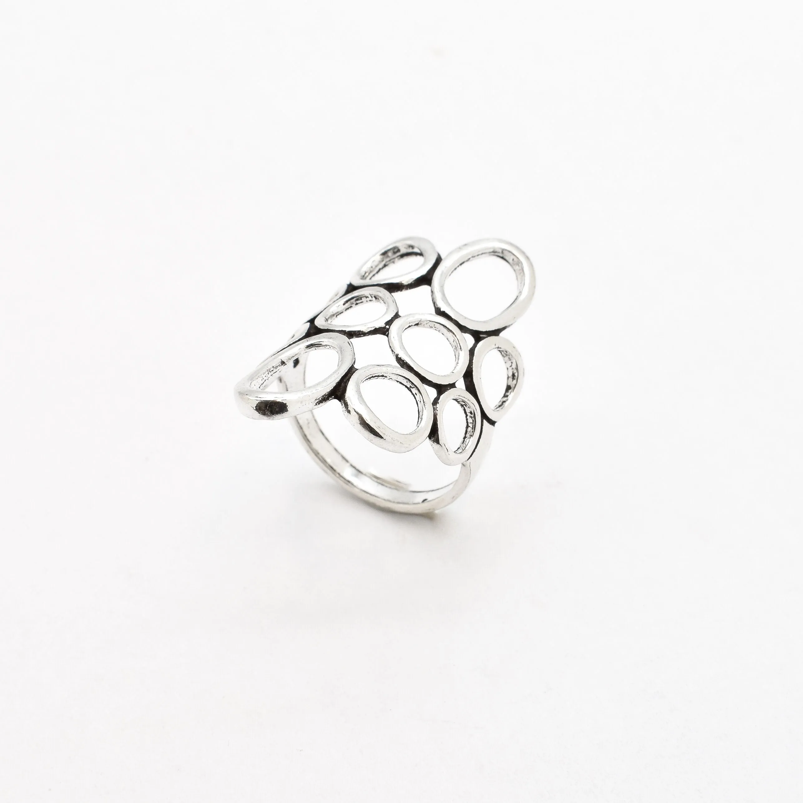 Large Bubble Ring - Artistic Silver Ring - Statement Silver Ring