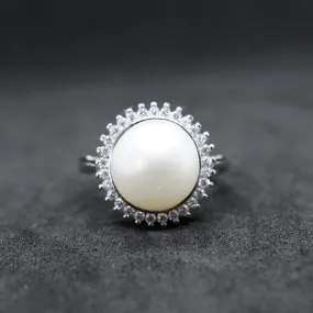 Leilani X - Fresh water pearl and zirconia ring