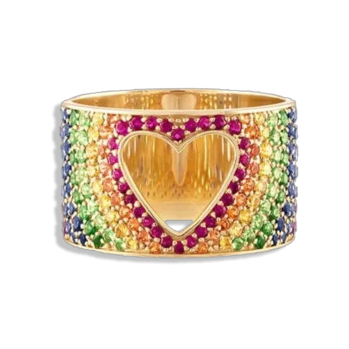 Love is Love Rainbow Pavé Diamond Ring