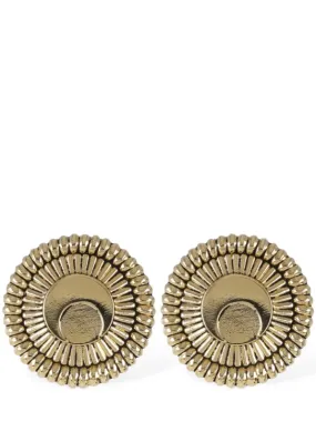 Marine Serre   Regenerated statement button earrings 