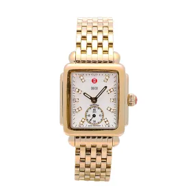Michele Deco 16 MOP Diamond Dial Gold-Tone Quartz (Preowned)