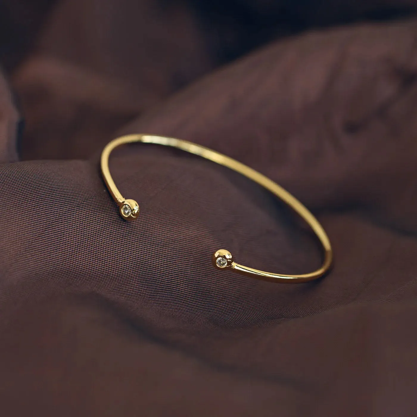 Mina - Double Sided Open Crystal Bangle