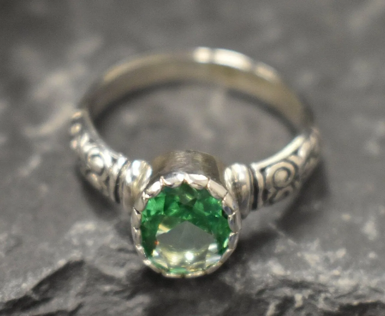 Mint Emerald Ring - Green Tribal Ring - Vintage Boho Ring
