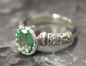 Mint Emerald Ring - Green Tribal Ring - Vintage Boho Ring