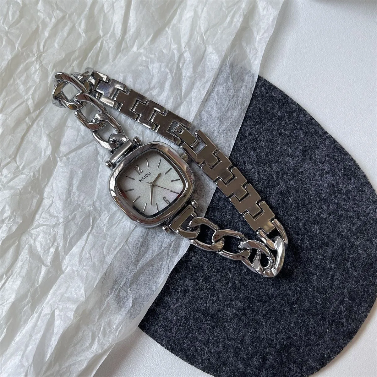 Naduli Women's Square Chain Watch