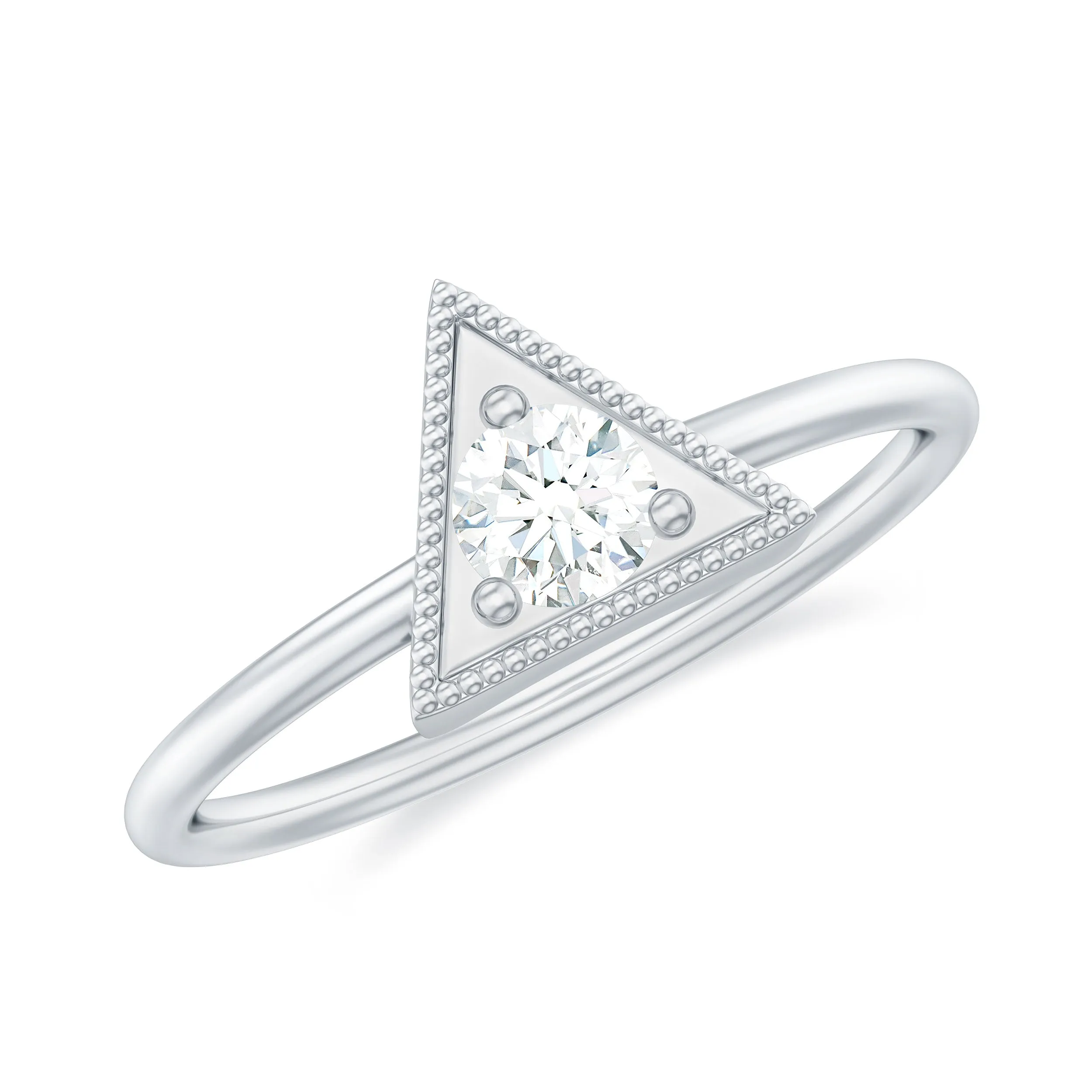 Natural Diamond Dainty Triangle Promise Ring