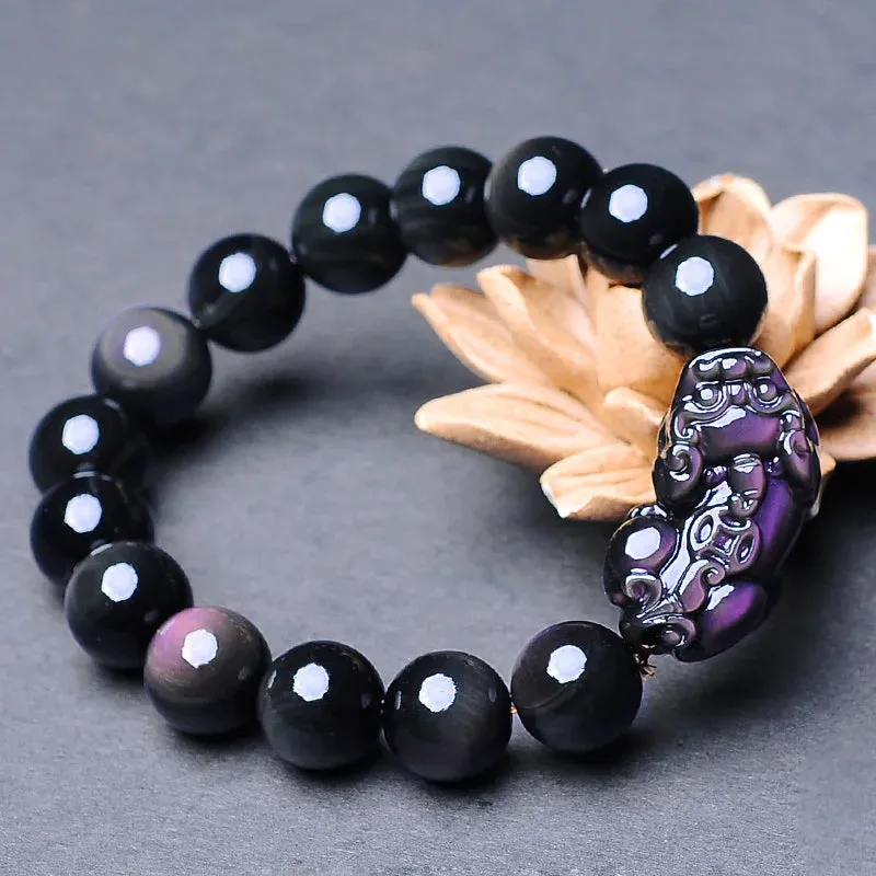 Obsidian Pixiu Bracelet: Feng Shui Jewelry for Men & Women