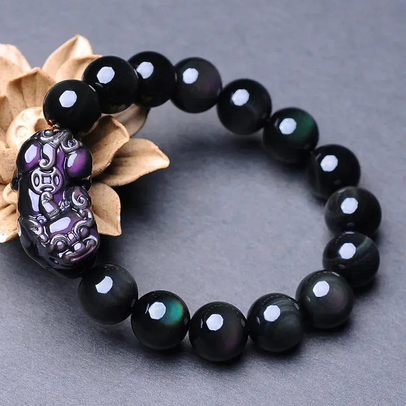Obsidian Pixiu Bracelet: Feng Shui Jewelry for Men & Women