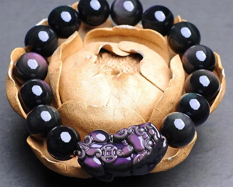 Obsidian Pixiu Bracelet: Feng Shui Jewelry for Men & Women