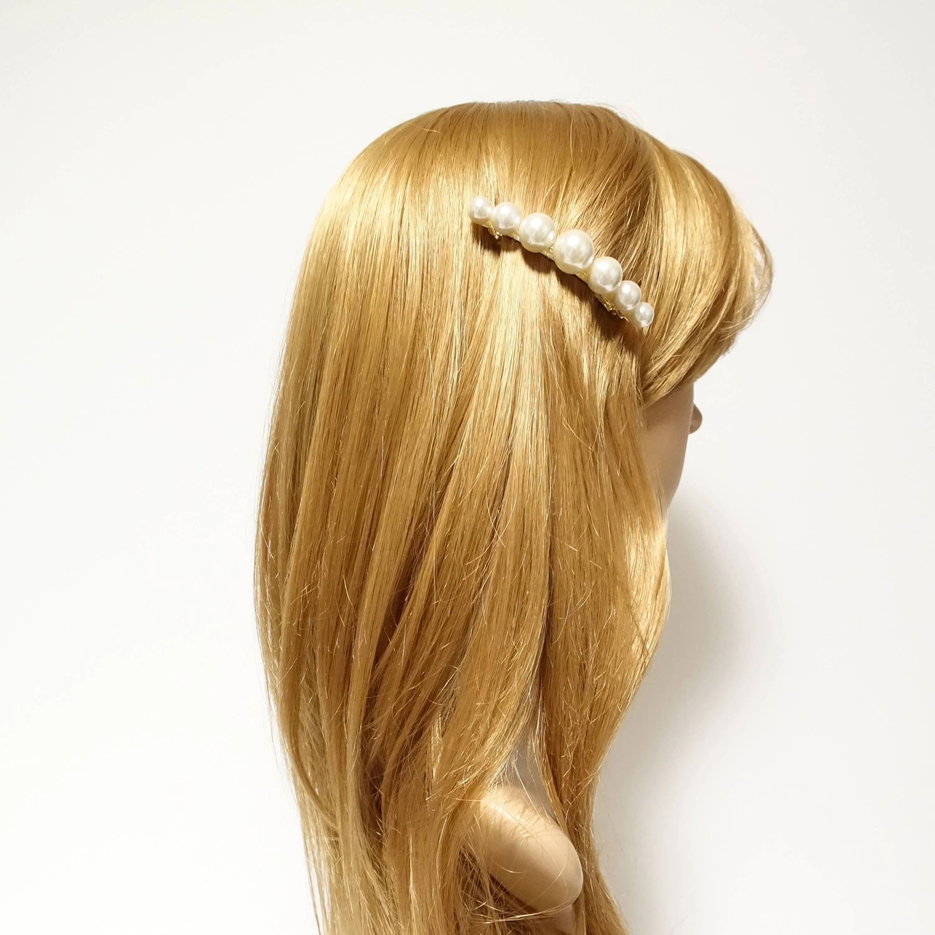 Pearl Ball Beaded French Hair Barrette Banana Hair Clip