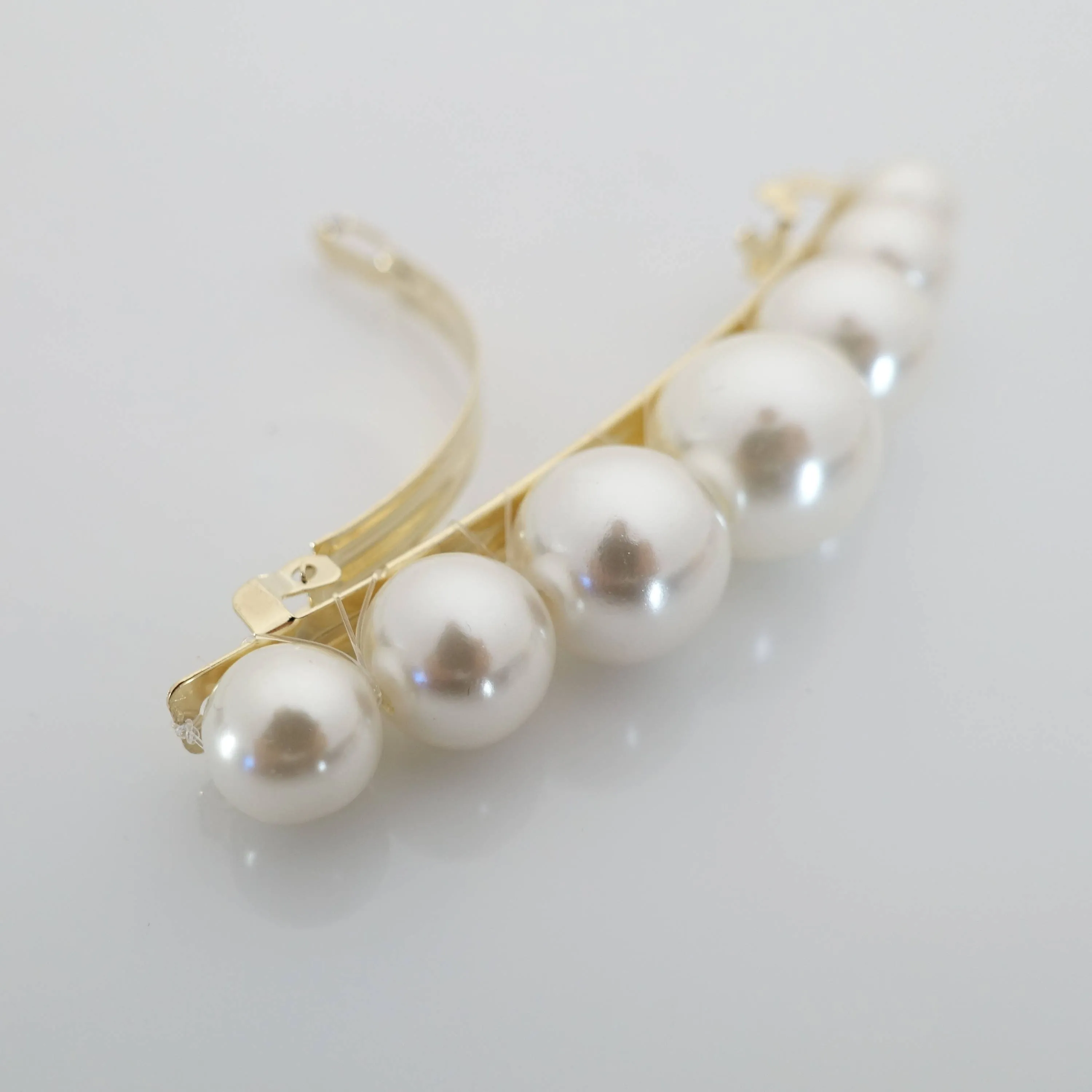 Pearl Ball Beaded French Hair Barrette Banana Hair Clip