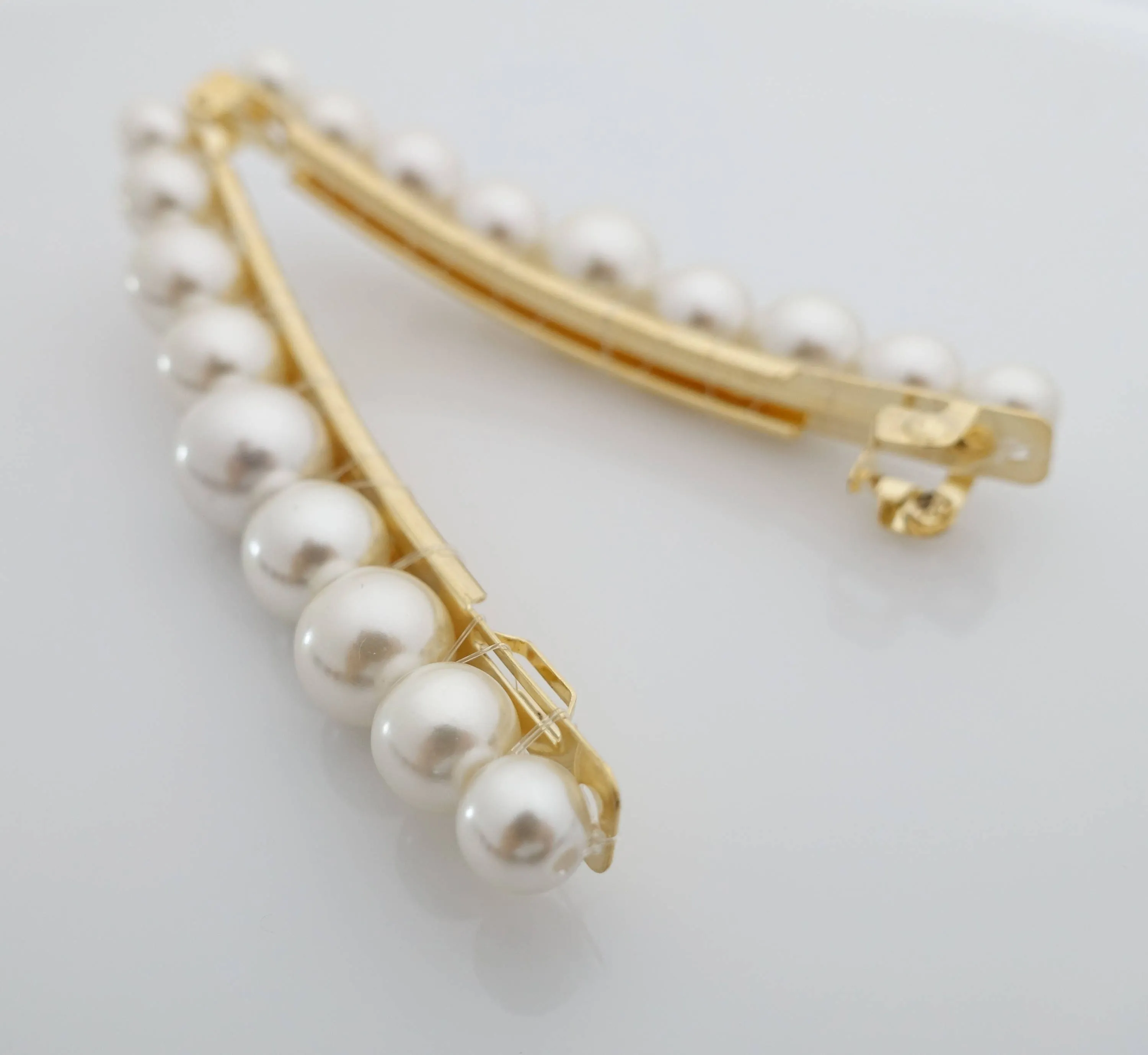 Pearl Ball Beaded French Hair Barrette Banana Hair Clip