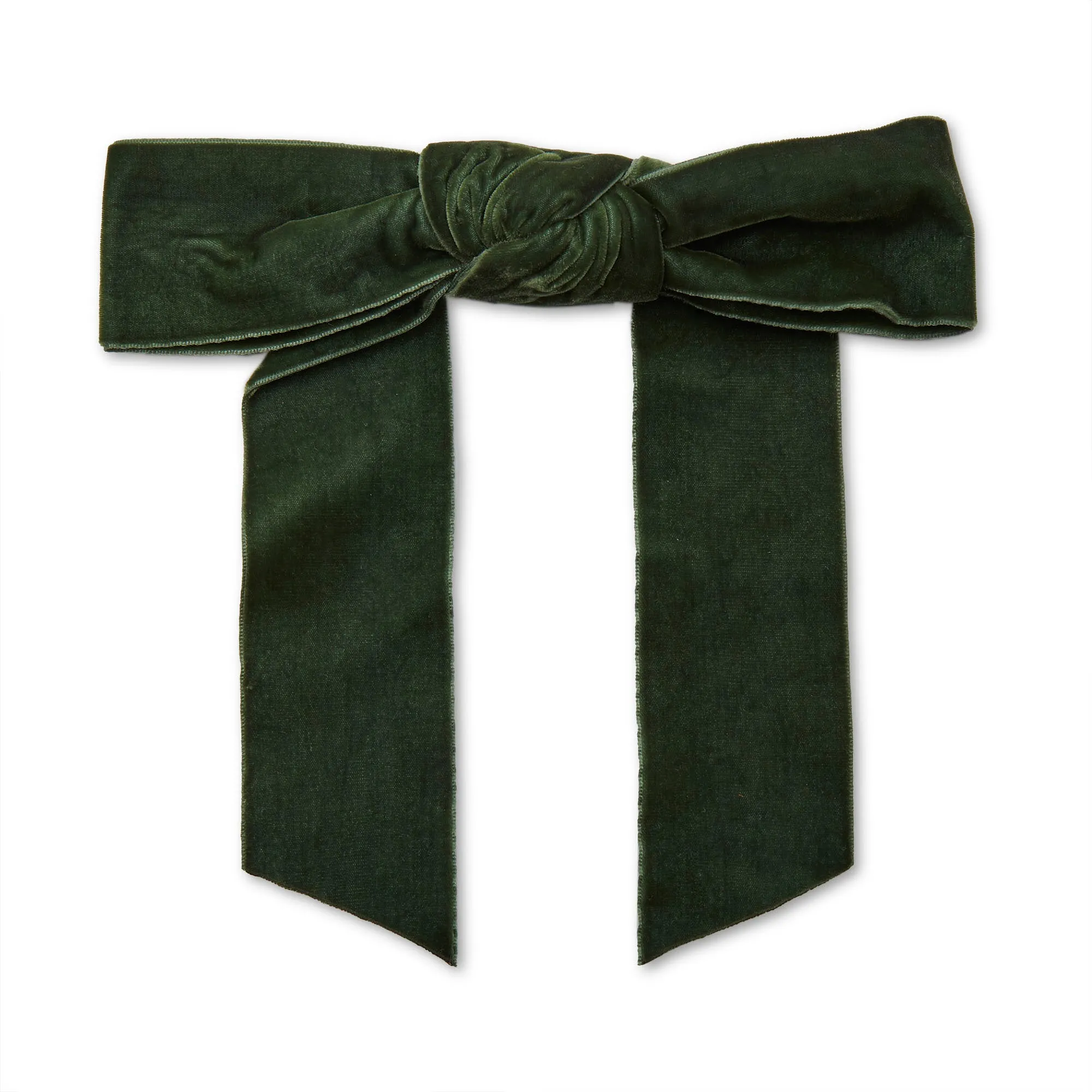 PINE GREEN SHIRLEY VELVET BOW BARRETTE