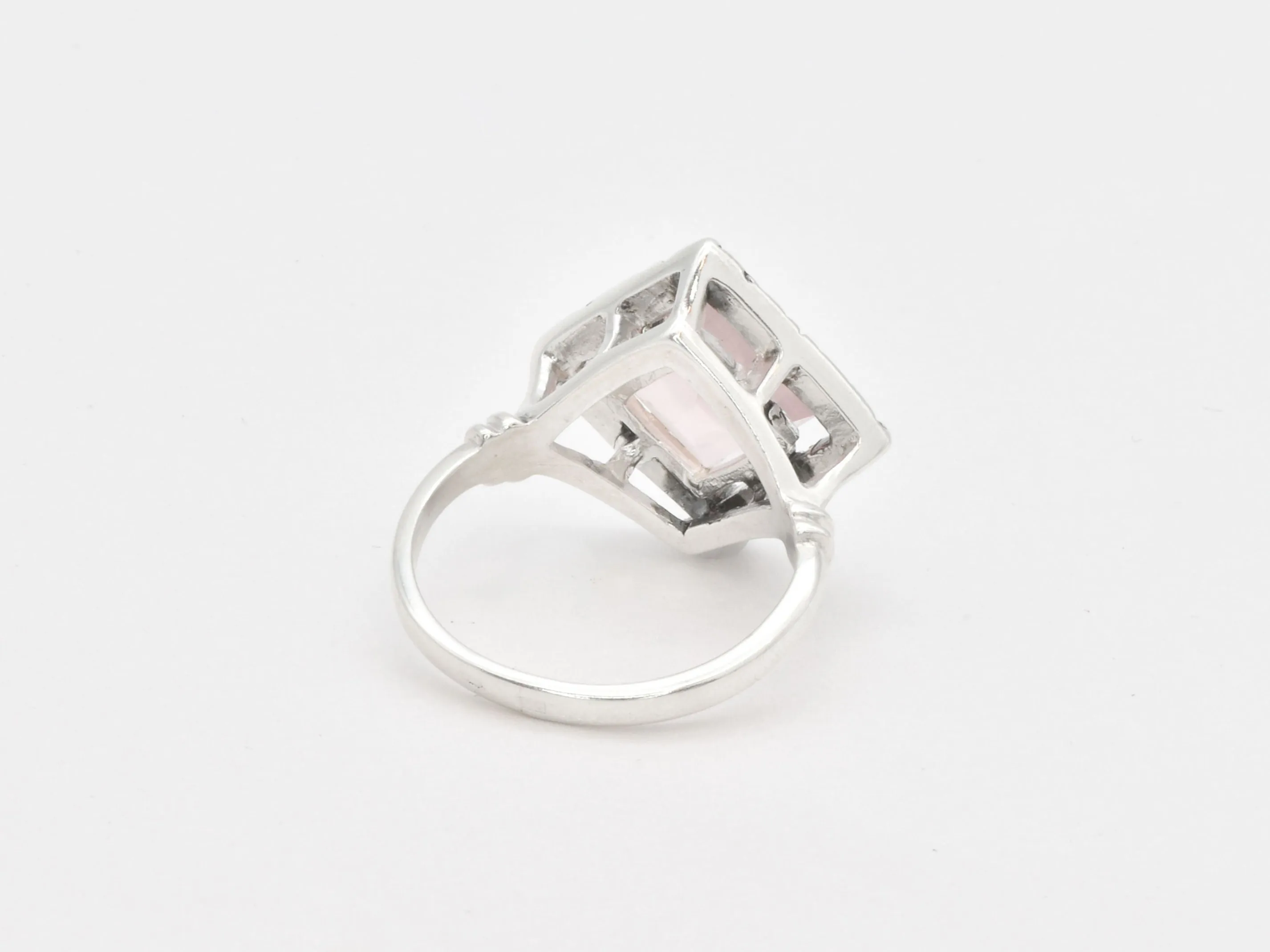 Rose Quartz Ring - Pink Square Ring - Boho Quartz Ring
