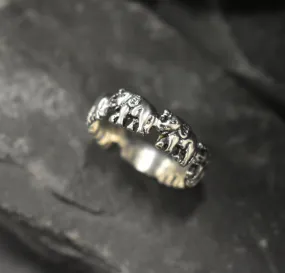 Silver Elephant Band - Elephant Infinity Ring - Lucky Elephant Ring