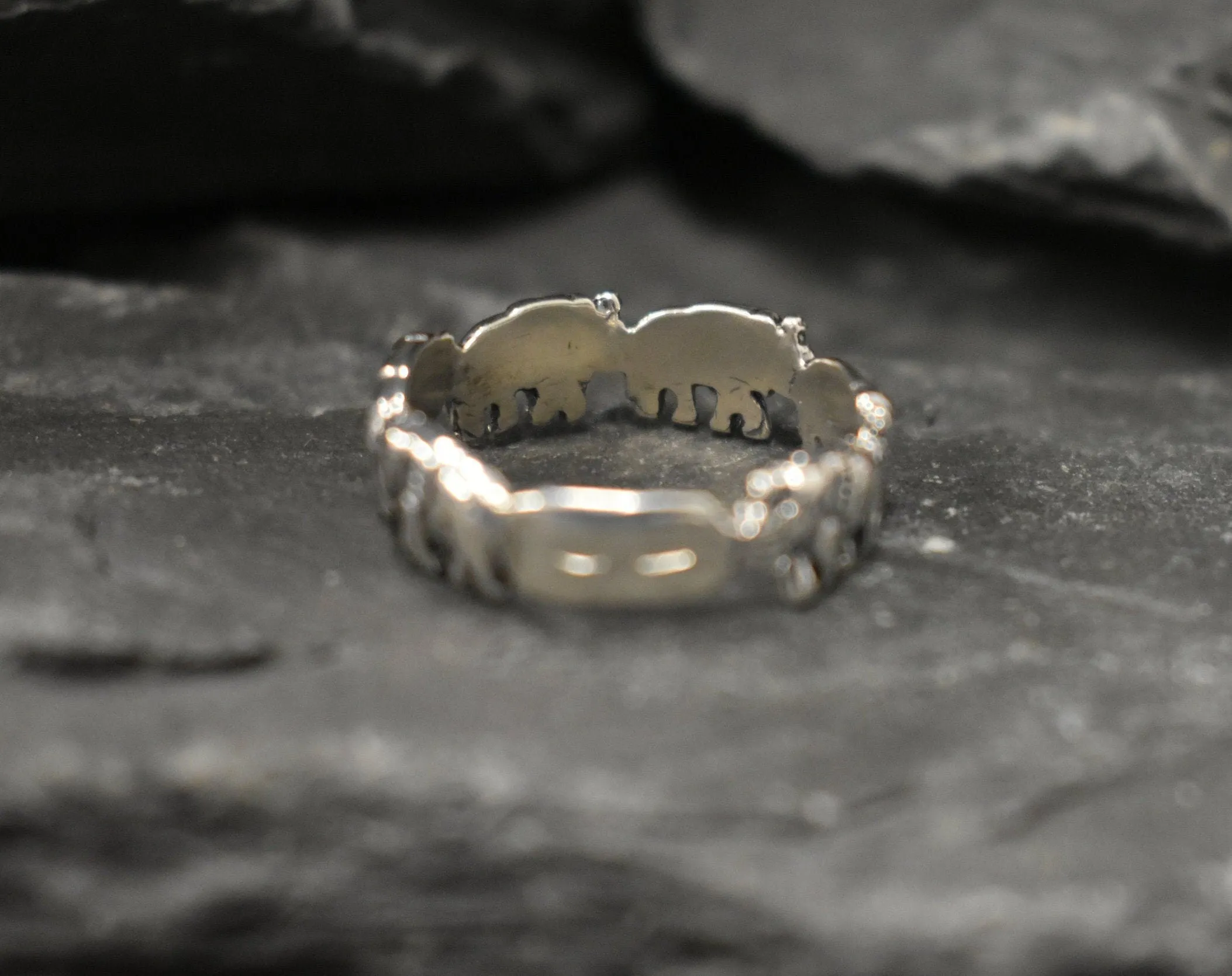 Silver Elephant Band - Elephant Infinity Ring - Lucky Elephant Ring