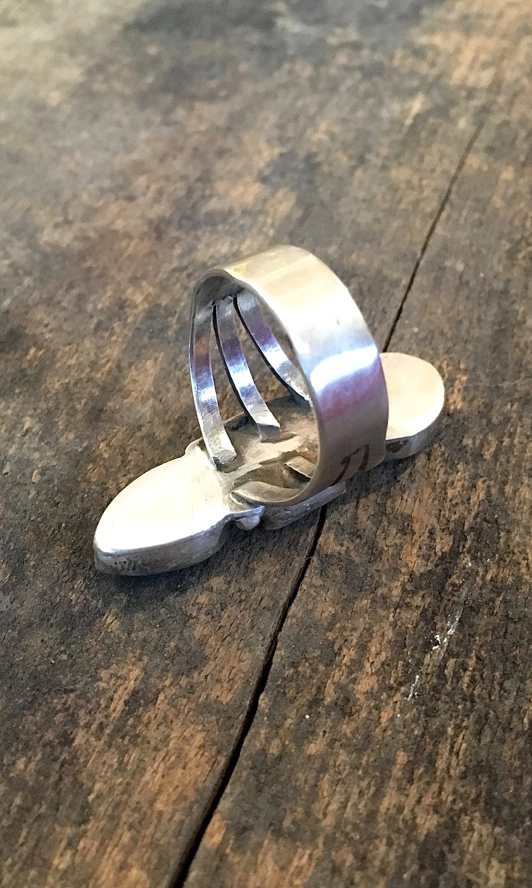 STACKED SHAPES Vintage Style Turquoise Stacked Ring, Sz 8,9