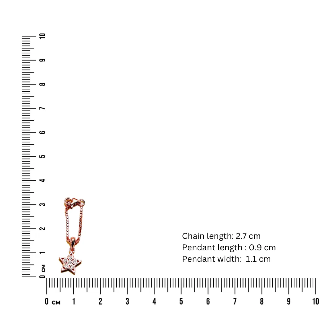 Star 18k Rosegold polish 925 Silver Watch Charm