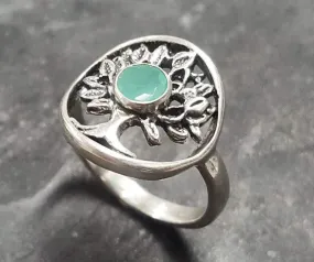 Tree Emerald Ring - Tree of Life Ring - Green Vintage Ring